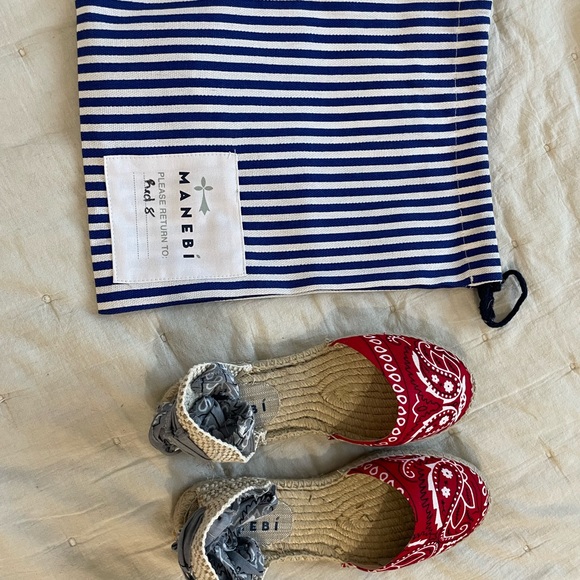 NEW Manebi Espadrille Bandana Flats size 8 - Picture 2 of 9